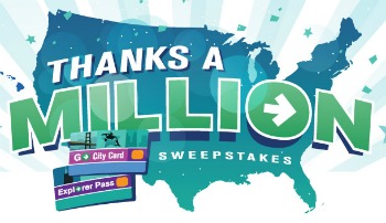 Sweepstakes for trip to one of 13 destinations